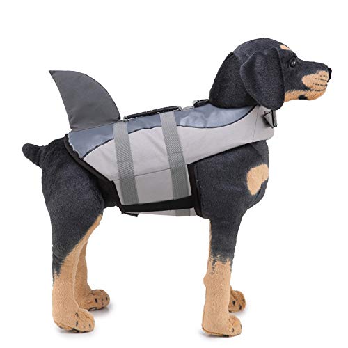 BVAGSS Chaleco Salvavidas para Perro Traje de baño Traje de baño Chaleco de natación Flotante XH006 (S, Grey)