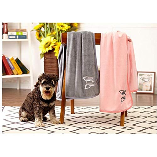 BYFRI Toalla Perrito del Gato del Perro de Microfibra Fuerte absorción de la Toalla de baño de Agua Secos para Mascotas Toallas Pelo de Perro Manta colchón 1pcs Gris