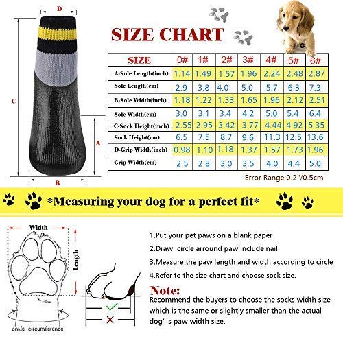 Calcetines para perros con correas de control de tracción al aire libre impermeables para mascotas, zapatillas de arranque para perros pequeños, medianos, grandes, 2 pares