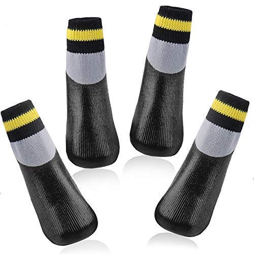 Calcetines para perros con correas de control de tracción al aire libre impermeables para mascotas, zapatillas de arranque para perros pequeños, medianos, grandes, 2 pares