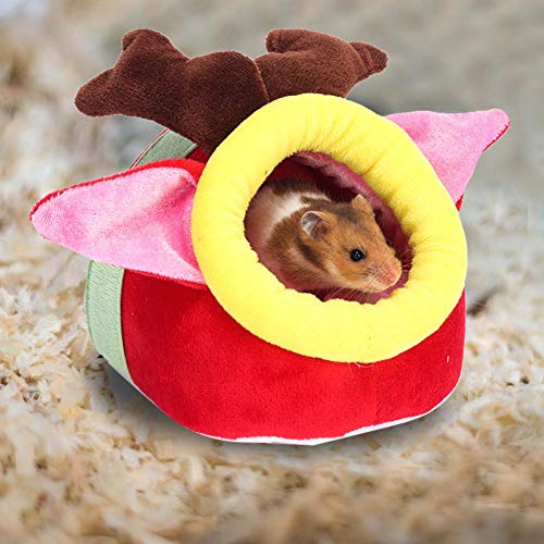 Cálida Hamster Nido Cama Navidad Hedgehog Conejillos Rat Cube House, Nido Cálido De Mascotas Pequeñas, Lindo Hábitat Mini Jaula De Casa, Liviano, Duradero para Sus Mascotas - 17 16 16cm