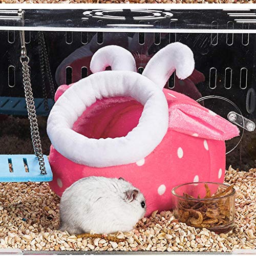 Cálida Hamster Nido Cama Navidad Hedgehog Conejillos Rat Cube House, Nido Cálido De Mascotas Pequeñas, Lindo Hábitat Mini Jaula De Casa, Liviano, Duradero para Sus Mascotas - 17 16 16cm