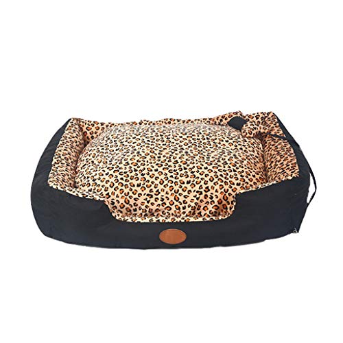 Camas para Perros, Patrón De Leopardo De Moda Sofá para Mascotas Colchón Cómodo Y Suave para Perros (Tamaño : L)