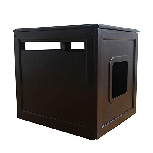 Camas QWER Perros Sólido Pino Pet Dog House con Puerta Retro Casas De Madera Cubierta De La Caja De La Litera del Gato Interior Muebles para El Hogar Cueva del Gato Negro Nido de Mascotas