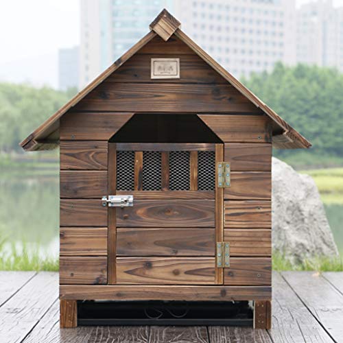 Casa perro, resistente a la intemperie al aire libre cabaña de troncos de madera, muebles caseros de mascotas, Criadero de madera perro con el suelo extraíble for una fácil limpieza ( tamaño : XL )