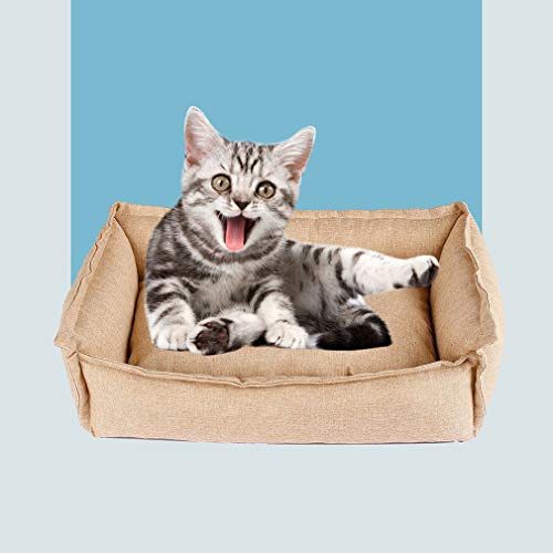 Cat Nest Pet Bed-Four Seasons Universal Square Kennel Cat Litter Pet Nest Pad Almohadilla extraíble para Perros sofá no se desvanece Gato Gato Suministros para Mascotas, Black Friday