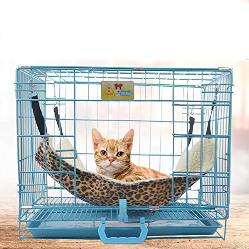 Cebra del Leopardo del Gato Hamaca Cama cómoda y Transpirable Gato Cama litera del Gato del Perro casero Felpa Suave Larga, for el Gato Y Perrito Recorrido y Acampar Ropa de Cama