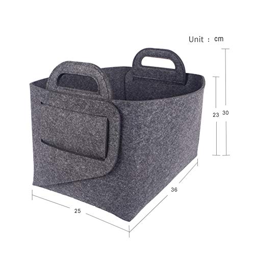 Cesta de almacenamiento de juguetes de bolsillo para mascotas, caja de ropa para perros, bolsa de fieltro para cachorros, gatos o animales pequeños: 36 cm (14,2 '') x 25 cm (9,8 '') x 23 cm (9,1 '')