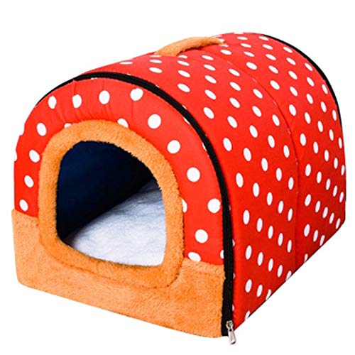 Cesta para Mascotas de Felpa 4 Colores Diferentes y 3 tamaños - Lavable y Resistente a los arañazos casa para los Perros y Gatos (Style 10, S)