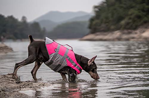 Chaleco salvavidas para perros chaleco salvavidas para mascotas chaleco salvavidas para mascotas tamaño ajustable salvavidas para perros reflectante de seguridad chaleco salvavidas con mango