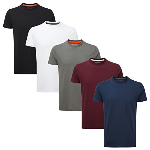 Charles Wilson Paquete 5 Camisetas Cuello Redondo Lisas (X-Small, Essentials Type 22)