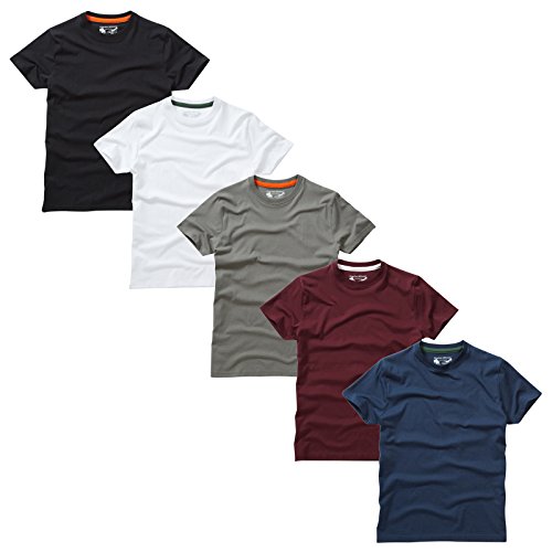 Charles Wilson Paquete 5 Camisetas Cuello Redondo Lisas (X-Small, Essentials Type 22)