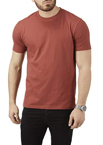 Charles Wilson Paquete 5 Camisetas Cuello Redondo Lisas (X-Small, Orange Sunset)