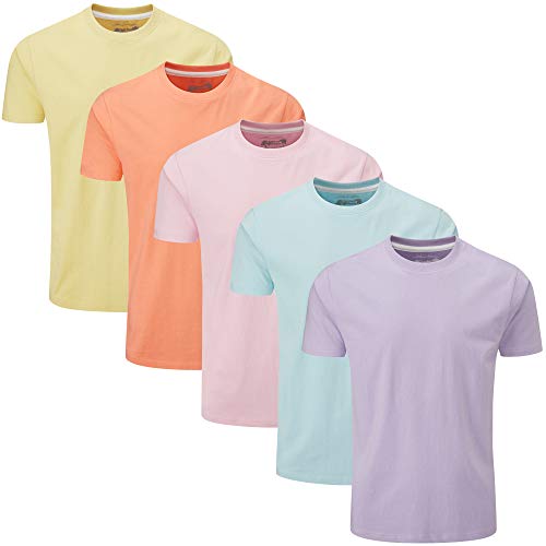 Charles Wilson Paquete 5 Camisetas Cuello Redondo Lisas (X-Small, Summer Essentials 51)