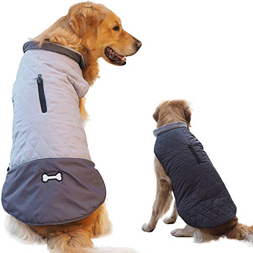 Cheng Yi Abrigo de Invierno para Perro, Chaleco cálido, Disponible en Ambos Lados, Ropa Impermeable para Mascotas pequeñas, Medianas y Grandes