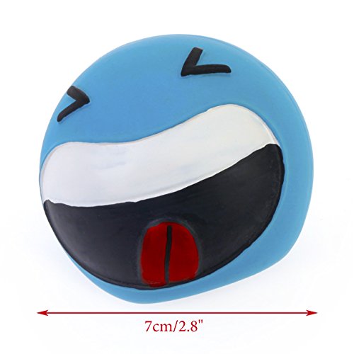 Chiwava 7 cm 4 Piezas Juguete Bolas para Perro con Sonido látex Expresiones faciales Preciosa Bola Cachorros Juego Interactivo para Perros pequeños medianos, Colores Surtidos