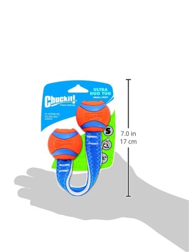 Chuckit! 232101 Duo Tug 2 Bolas Conectadas para Perros, Compatible con el Lanzador, S