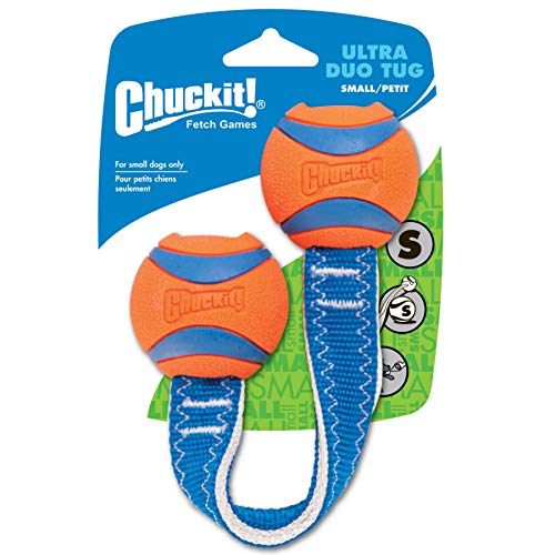 Chuckit! 232101 Duo Tug 2 Bolas Conectadas para Perros, Compatible con el Lanzador, S