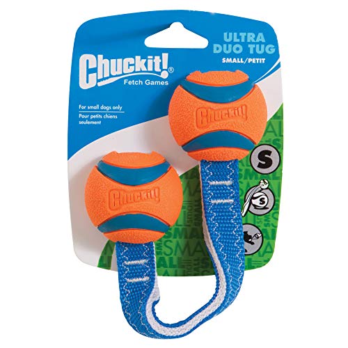 Chuckit! 232101 Duo Tug 2 Bolas Conectadas para Perros, Compatible con el Lanzador, S