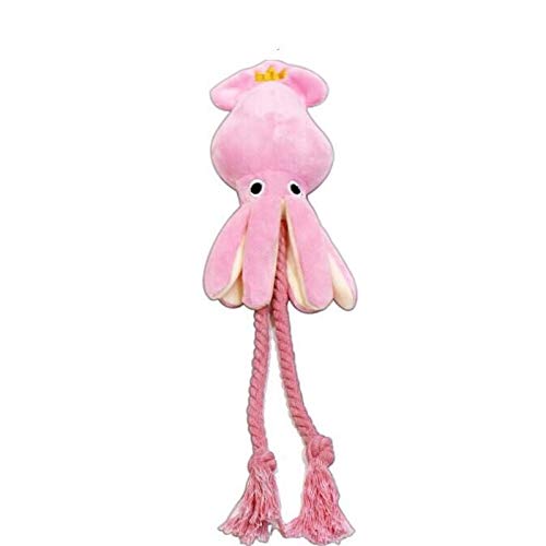 Cielo estrellado Perro Lindo Juguete Calamar Pulpo Lindo de la Cuerda Felpa Animal doméstico del Perrito Juguetes Rosa chillón de Chew Toys (Color : Pink, Size