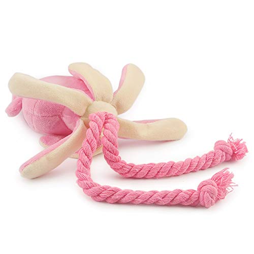 Cielo estrellado Perro Lindo Juguete Calamar Pulpo Lindo de la Cuerda Felpa Animal doméstico del Perrito Juguetes Rosa chillón de Chew Toys (Color : Pink, Size