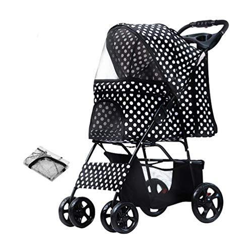 Cochecito para Perro, Carrito Carro Silla 4 Ruedas Al Aire Libre Viajar con Cubierta De Lluvia Carrito De Mascotas Carrito De Gato para Peluche Buggy Jogger (Color : 6)