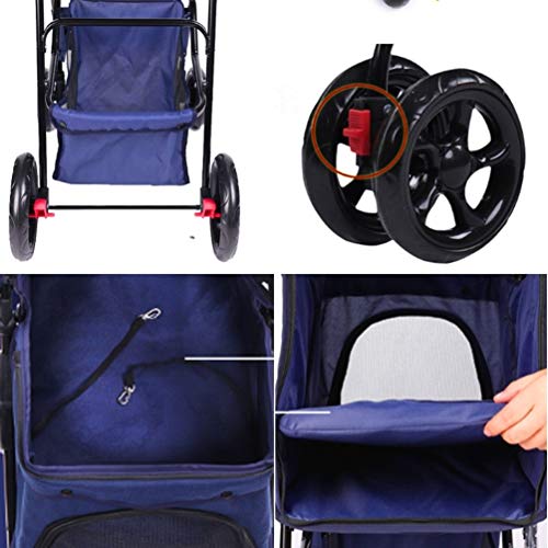 Cochecito para Perro, Carrito Carro Silla 4 Ruedas Al Aire Libre Viajar con Cubierta De Lluvia Carrito De Mascotas Carrito De Gato para Peluche Buggy Jogger (Color : 6)