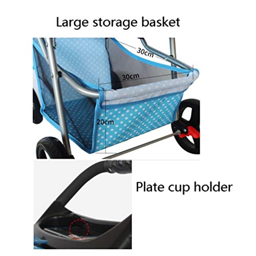 Cochecito para Perro, Carrito Carro Silla con Cubierta contra Viento Al Aire Libre Viajar 3 Ruedas Gato De Mascotas para Peluche Perro Discapacitado (Color : 6)