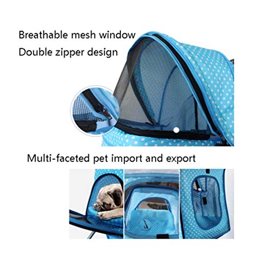 Cochecito para Perro, Carrito Carro Silla con Cubierta contra Viento Al Aire Libre Viajar 3 Ruedas Gato De Mascotas para Peluche Perro Discapacitado (Color : 6)