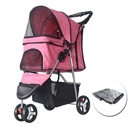 Cochecito para Perro, Carrito Carro Silla con Cubierta contra Viento Al Aire Libre Viajar 3 Ruedas Gato De Mascotas para Peluche Perro Discapacitado (Color : 6)