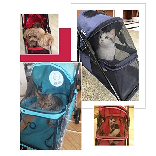 Cochecito para Perros, con Lluvia Cubierta contra Viento Plegable 4 Ruedas Silla De Paseo Carrito para Mascotas Gato Carro para Discapacitados Al Aire Libre Viajes para Perros (Color : 6)