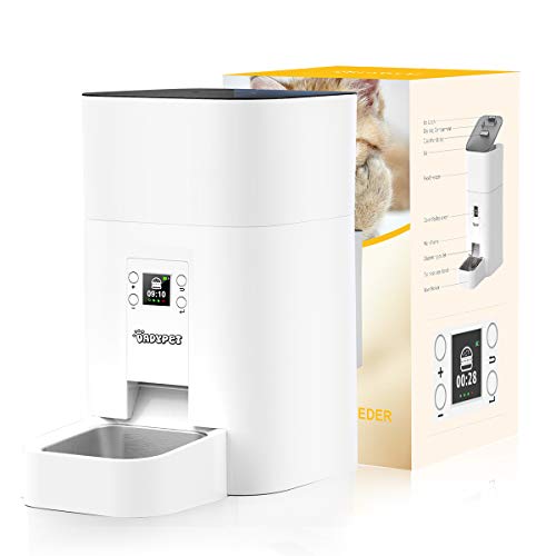 DADYPET Comedero Automatico Gatos 4.5L, Comedero Perro Dispensador Comida Mascotas Inteligente de 4 Comidas