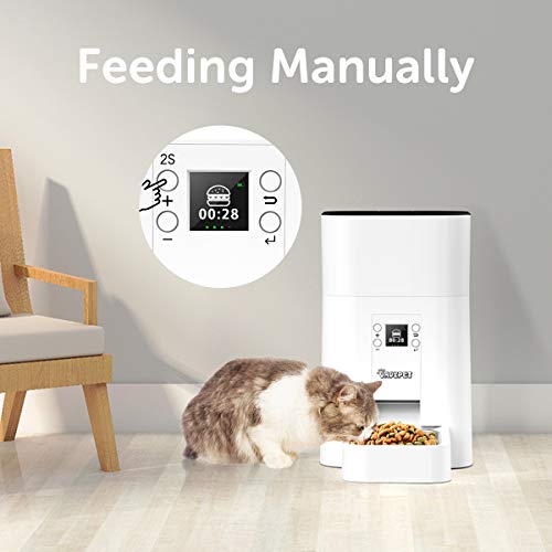 DADYPET Comedero Automatico Gatos 4.5L, Comedero Perro Dispensador Comida Mascotas Inteligente de 4 Comidas