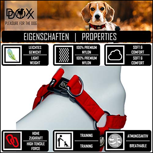 DDOXX Arnés Perro Step-In Nylon, Ajustable | Diferentes Colores & Tamaños | para Perros Pequeño, Mediano y Grande | Accesorios Gato Cachorro | Azul, S