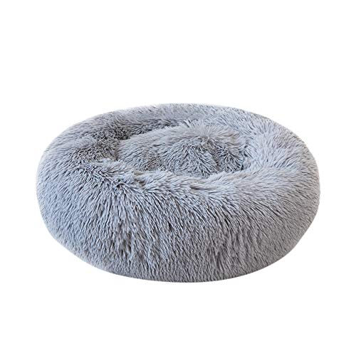 Decdeal Cama de Mascotas Donut Cama de Perros Gatos Redonda Cómodo Suave Felpa Corto con una Bola de Sisal Cama de Gatitos Cachorros para Dormir Descansar Durmiente