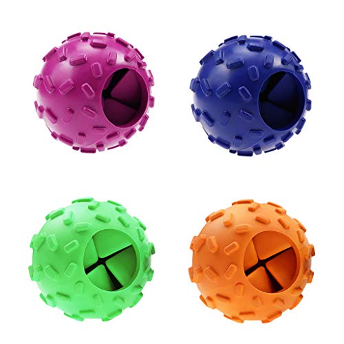 Dedepeng - Pelotas de perro lanzador de pelotas para perros, juguete interactivo de goma para fugas de alimentos, goma para masticar perros, juguete molar para limpiar los dientes de mascotas