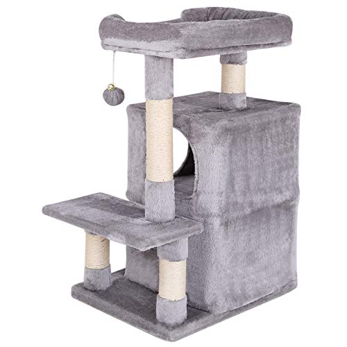 Dibea Árbol Rascador, Árbol EscaladorÁrbol para Gatos, Altura 80 Cm, Gris Claro 1 Unidad 9100 g