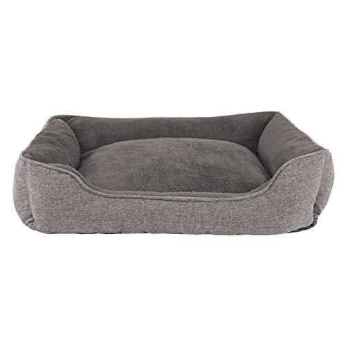 Dibea  Cama Perros Tejida Mezclado Cojín Perros Funda Extraíble Gris (M) 90X75 Cm, M, Gris 3200 g