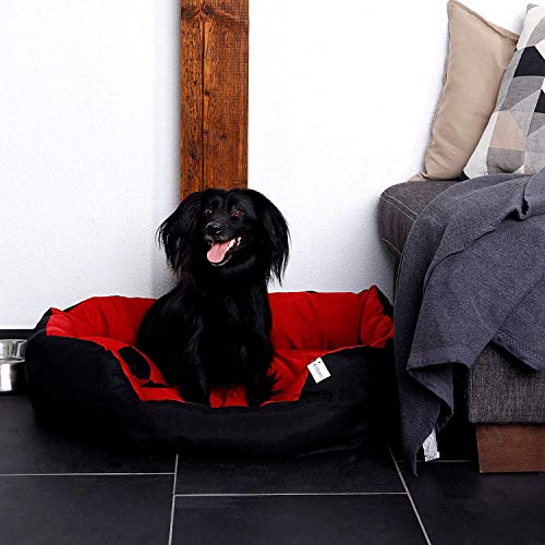 Dibea DB00410 - Cama para Perros (65 x 50 x 20 cm), Color Rojo y Negro