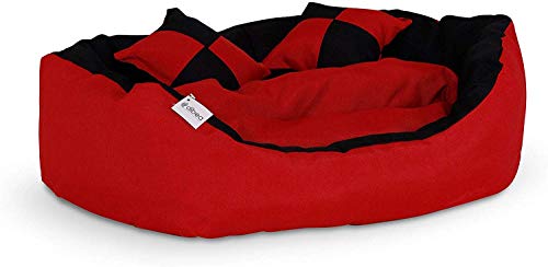 Dibea DB00410 - Cama para Perros (65 x 50 x 20 cm), Color Rojo y Negro