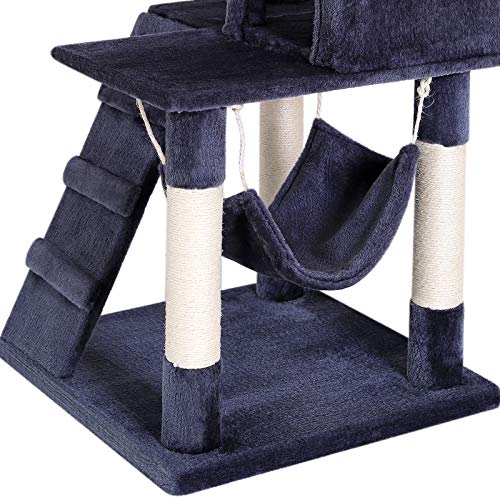 Dibea KB00352 Rascador para Gatos, 133 Cm, Árbol Escalador Arañar Juguete Gris