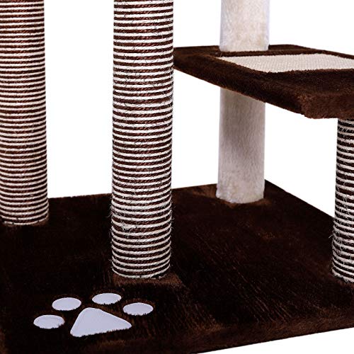 Dibea KB00801 Árbol Rascador para Gatos, Marrón y Beige - 100 cm