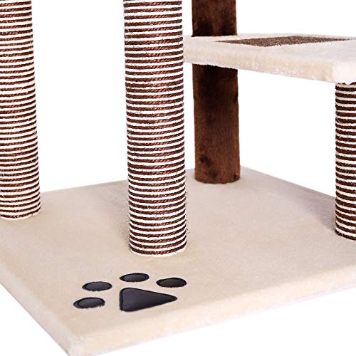 Dibea KB00803 Árbol Rascador para Gatos, Beige y Marrón - 100 cm