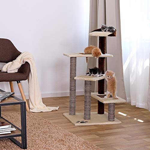 Dibea KB00803 Árbol Rascador para Gatos, Beige y Marrón - 100 cm