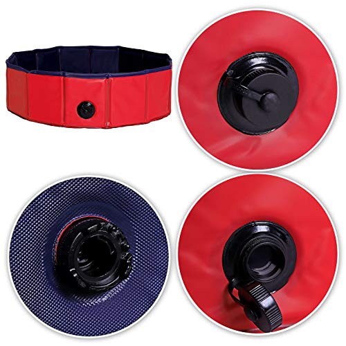 Dibea PVC, Piscina para Mascotas, Bañera Plegable para Perros, Ø 80 Cm, Rojo/Azul Oscuro, S