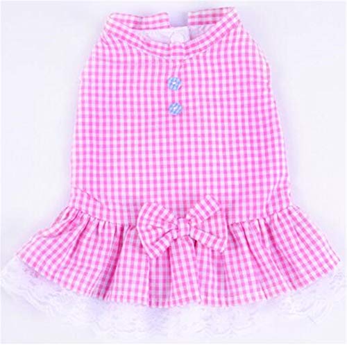 dingsheng Moda Ropa para Mascotas Camiseta casualLinda Falda de Encaje Teddy Bobby Bear Clothes Pet Pink M