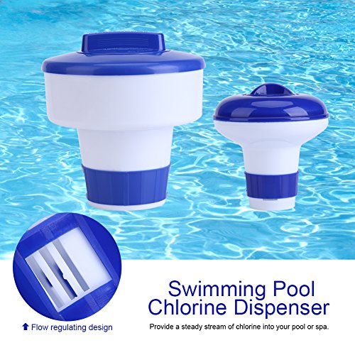 Dispensador cloro flotante, Dispensador químico Flotador de cloro para Piscina Parque Acuático SPA Kits de mantenimiento(S)