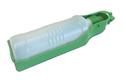 Dispensador de agua portátil de viaje para perros,botella de agua de viaje con gancho, botella de agua plegable con bebedero para perros, gatos, conejos, conejillos de Indias y otros animales, 425 ml