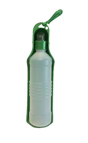 Dispensador de agua portátil de viaje para perros,botella de agua de viaje con gancho, botella de agua plegable con bebedero para perros, gatos, conejos, conejillos de Indias y otros animales, 425 ml