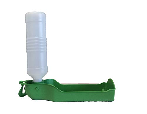 Dispensador de agua portátil de viaje para perros,botella de agua de viaje con gancho, botella de agua plegable con bebedero para perros, gatos, conejos, conejillos de Indias y otros animales, 425 ml